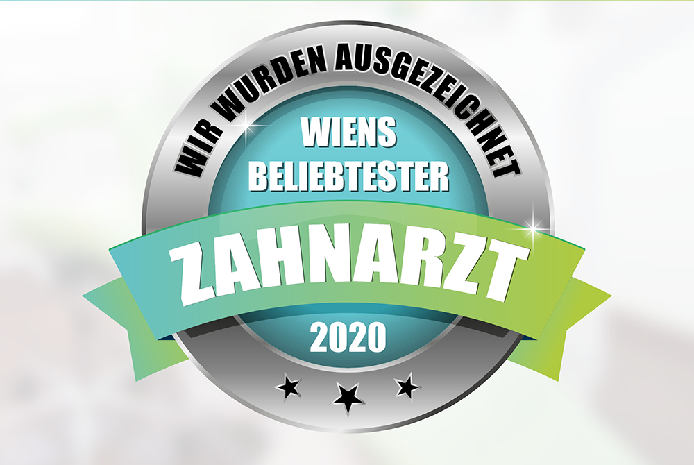 Siegel "beliebtester Zahnarzt 2020"