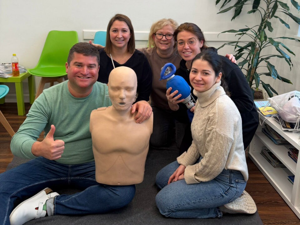 Teamfoto beim Notfalltraining